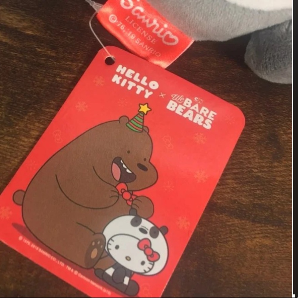 NWT 20cm, Rare! Hello Kitty x Bare Bears Plush - Picture 6 of 7